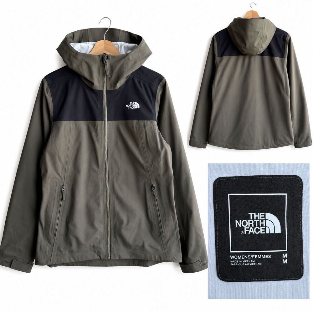 The North Face Women’s M Green DryVent Hooded Full Zip Waterproof Antora Jacket